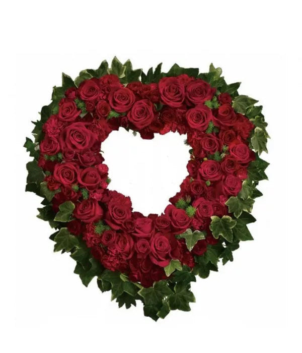 Blessed Heart red rose wreath