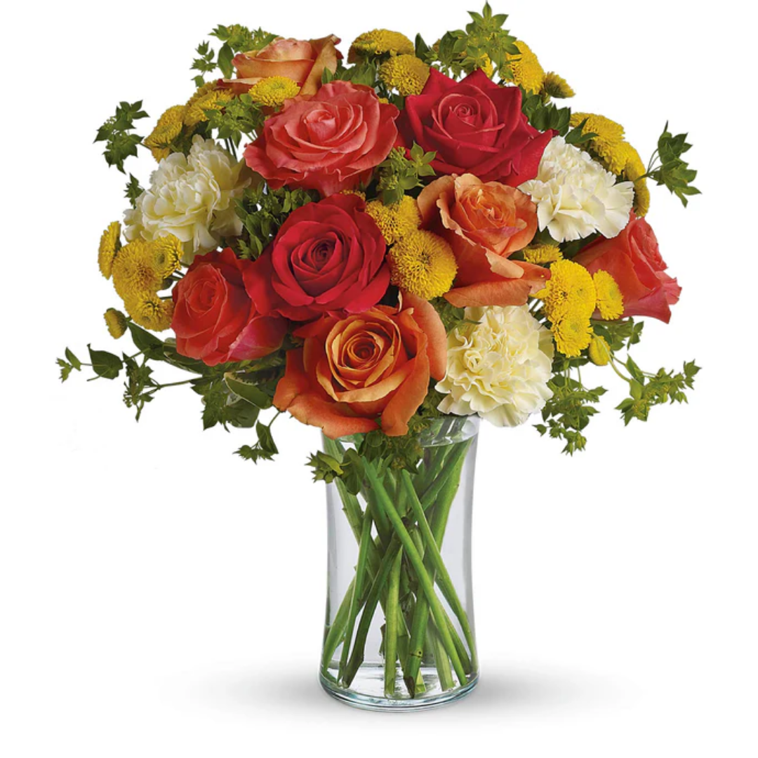 Citus Kissed floral bouquet in a glass vase
