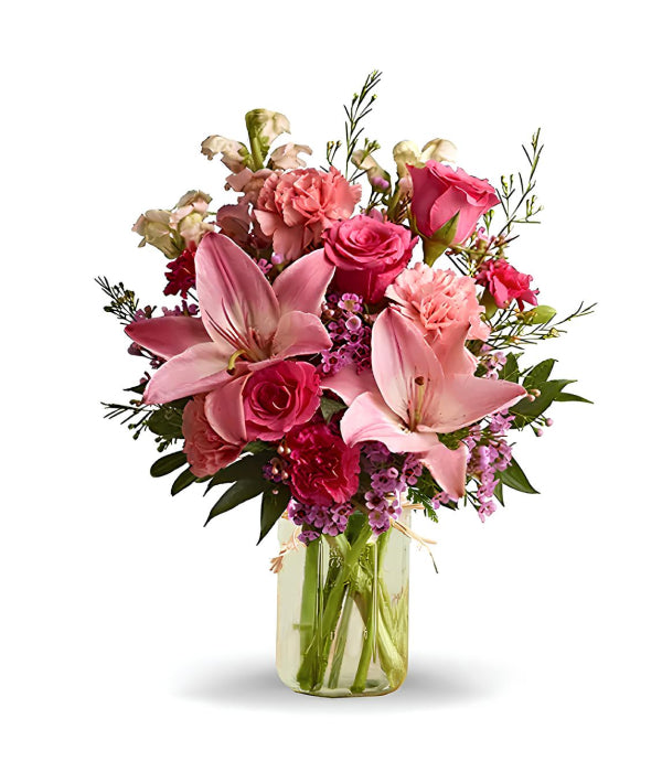 Pink Wink in Mason Jar