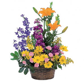 Basket of Mixed Flowers