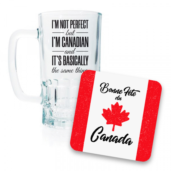 Canada Day Beer Mug and Coaster Set II 