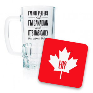 Canada Day Beer Mug and Coaster Set III